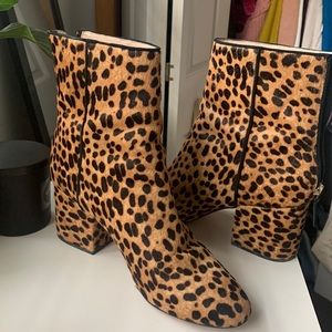 JCrew Leopard print booties